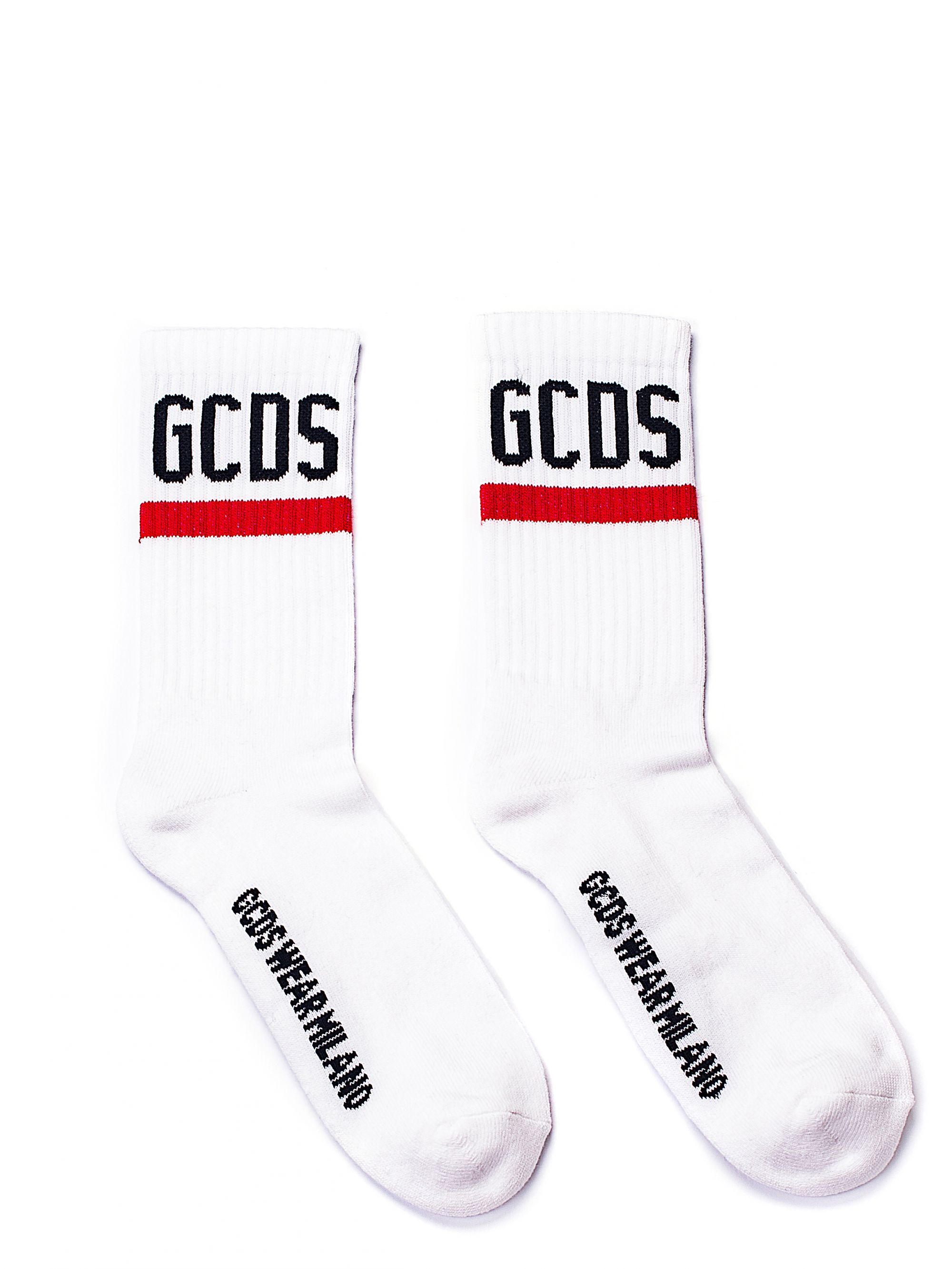 WHITE SOCKS WITH LOGO INLAY IN COTTON